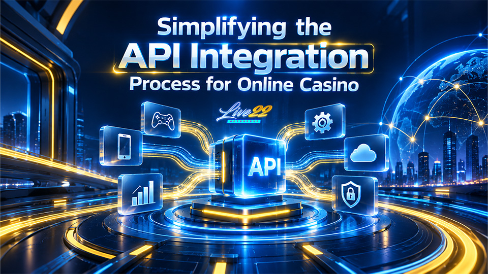 Technical flowchart demonstrating the unified API integration process between an online casino platform.